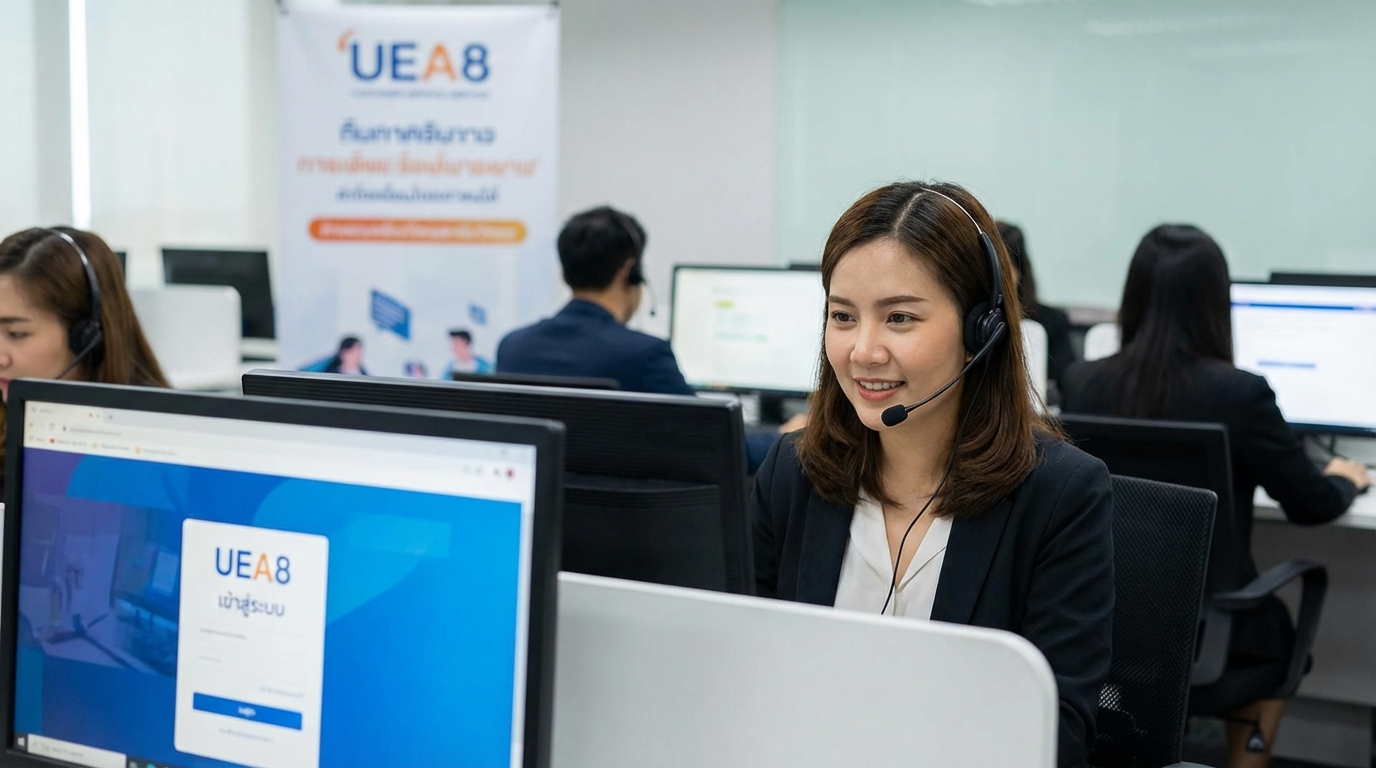 การบริการลูกค้าและช่องทางการติดต่อที่ UEA8